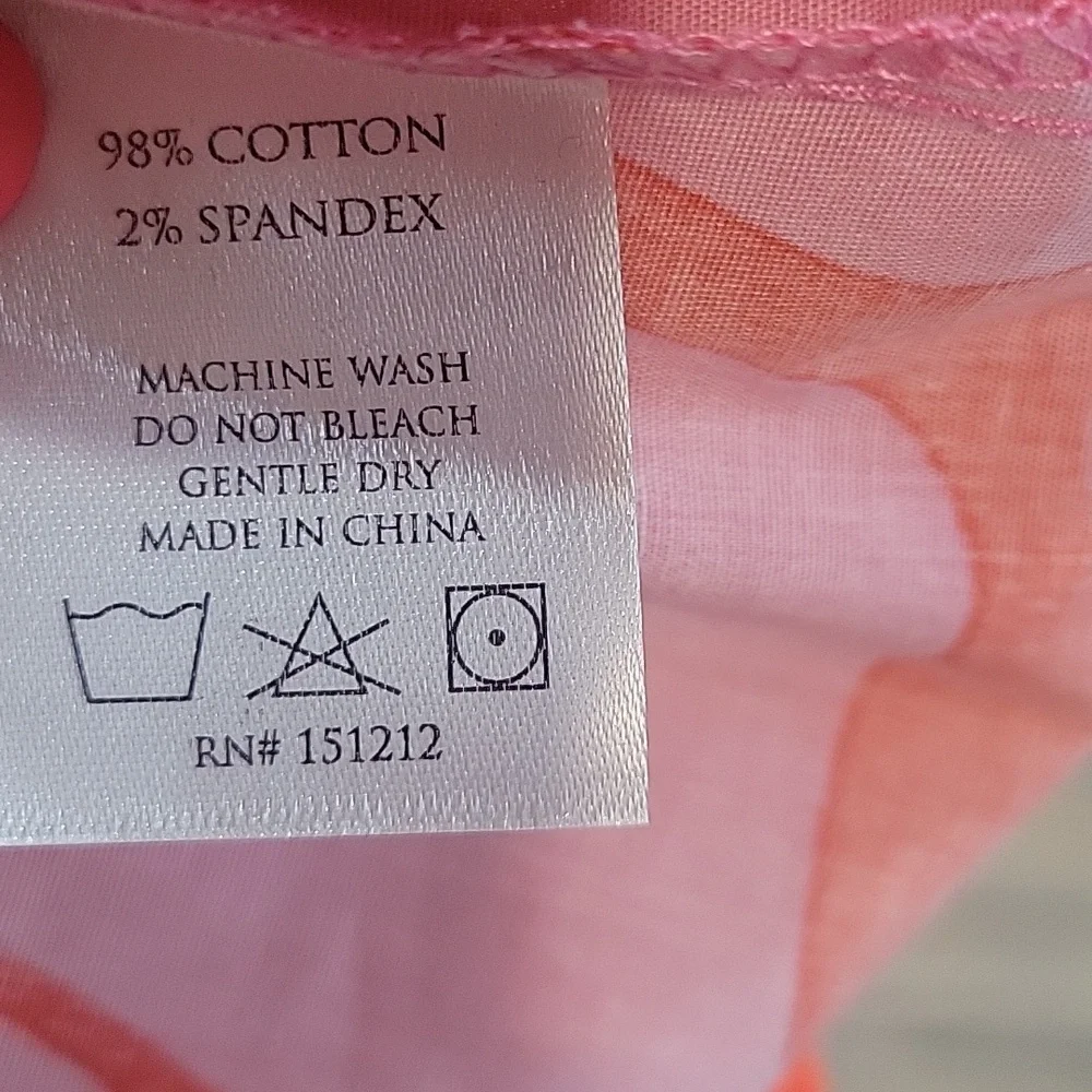 Vibrant Orange and Pink Leaf Print Dress - Picture 4 of 4